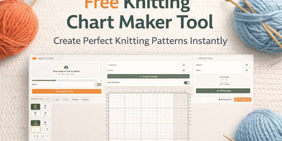 Knitting chart maker tool interface for creating knitting patterns online