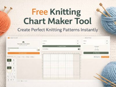Knitting chart maker tool interface for creating knitting patterns online